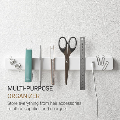 Home Magnetic Knife Holder Wall Mount – Strong Magnet Kitchen Knife Strip With Silicone Blade Protection, Easy Installation, Multi-Purpose Organizer For Kitchen, Bathroom & Workspace