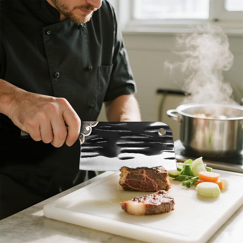 Meat Cleaver,11.4 inch Bone Chopping Cleaver, kitchenware 3Cr13 Stainless Steel for Home Kitchen & Restaurant