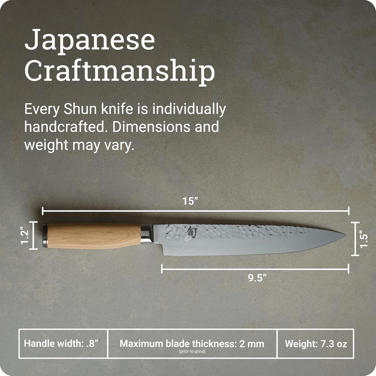 Premier Blonde 9.5" Slicing Knife | Handcrafted Japanese Meat Slicing Knife, VG-MAX Core, Damascus Stainless Steel Cladding, Pakkawood Handle