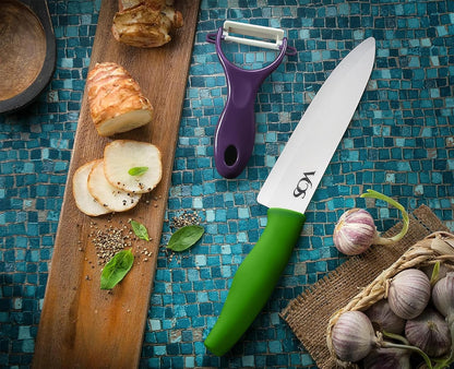 Ceramic Knife Set in Elegant Gift Box, Ceramic Knives Set For Kitchen, Ultra Sharp Kitchen Knife Set with Covers, 4" 5" 6" Paring, Santoku & Chef Knife, Lightweight, Dishwasher safe (Black Handle)