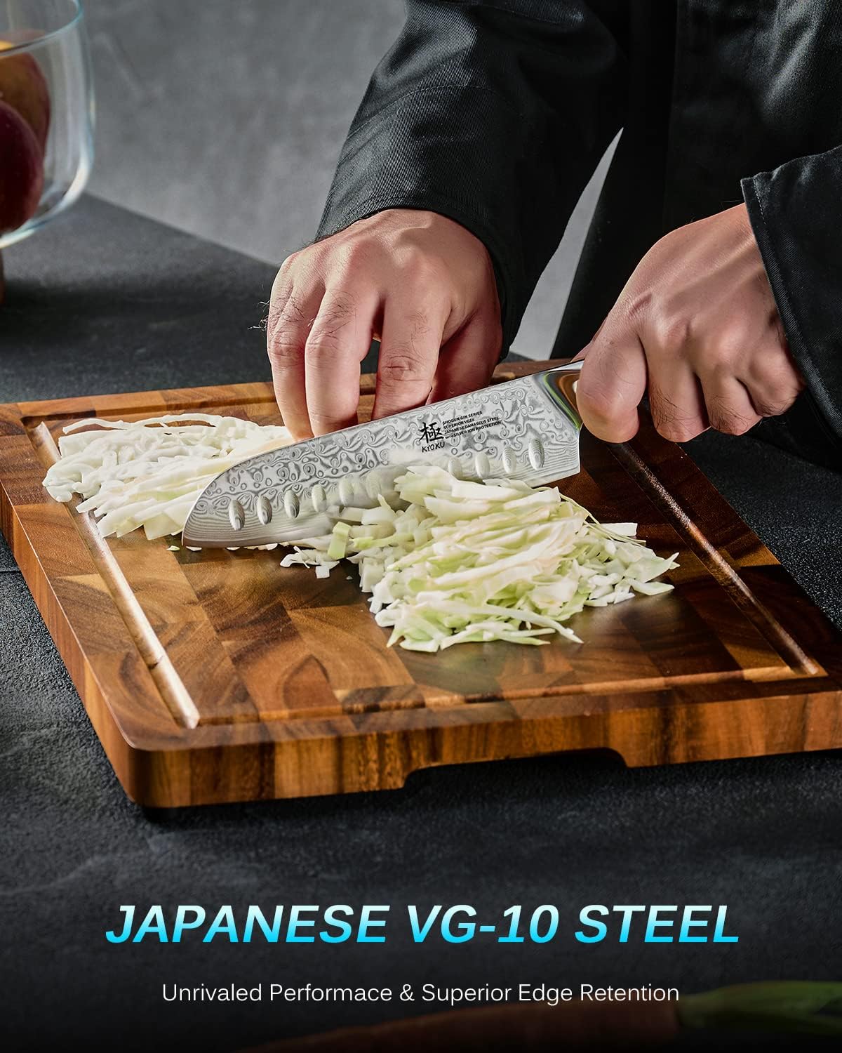 Gin Series 7" Santoku Knife, Japanese Chef Knife VG10 Damascus Stainless Steel Kitchen Knife with Silver Ion Blade G10 Handle Mosaic Pin