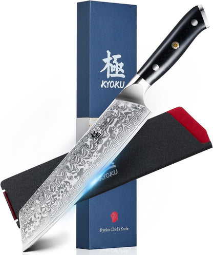 Gin Series 7" Santoku Knife, Japanese Chef Knife VG10 Damascus Stainless Steel Kitchen Knife with Silver Ion Blade G10 Handle Mosaic Pin