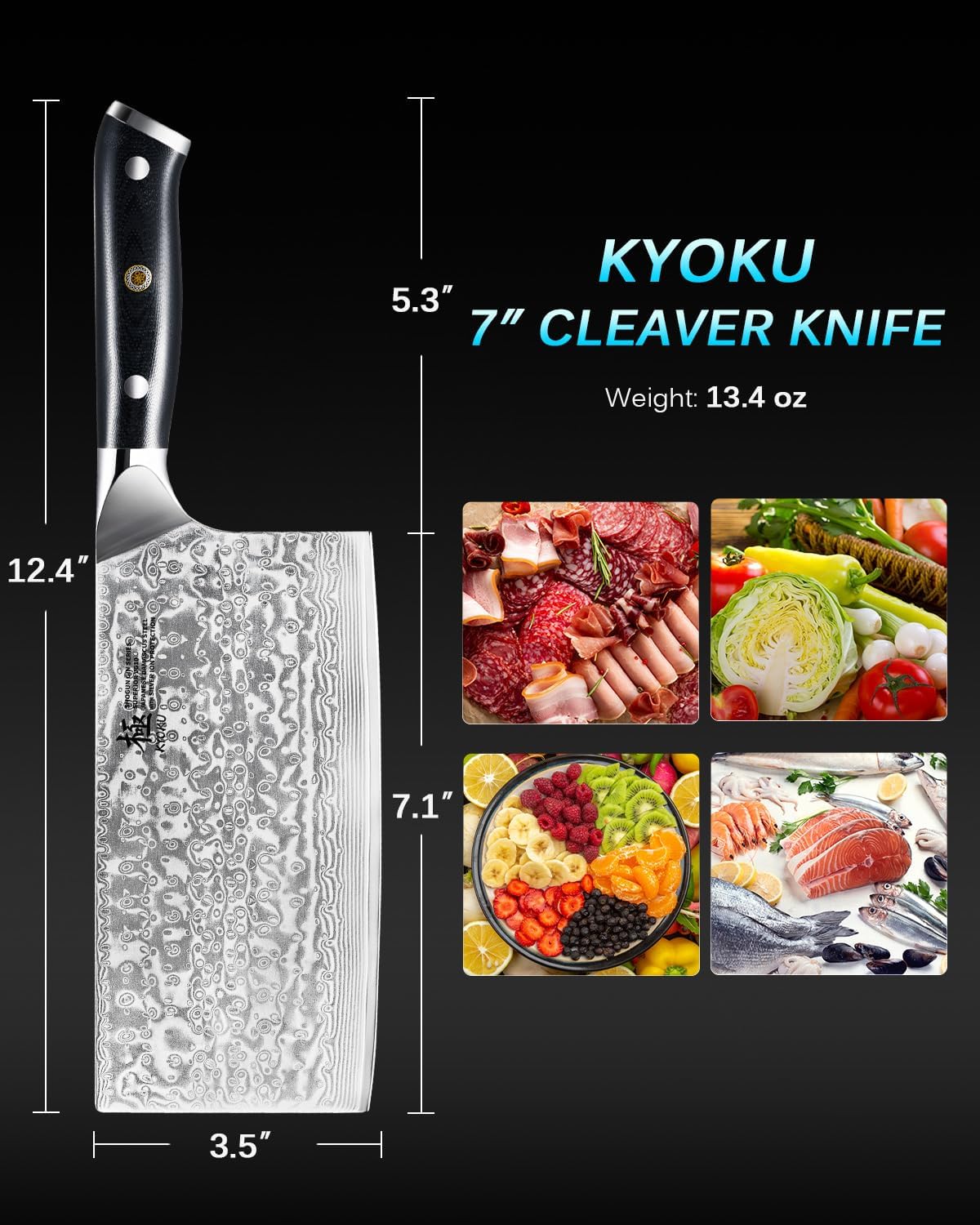 Gin Series 7" Santoku Knife, Japanese Chef Knife VG10 Damascus Stainless Steel Kitchen Knife with Silver Ion Blade G10 Handle Mosaic Pin