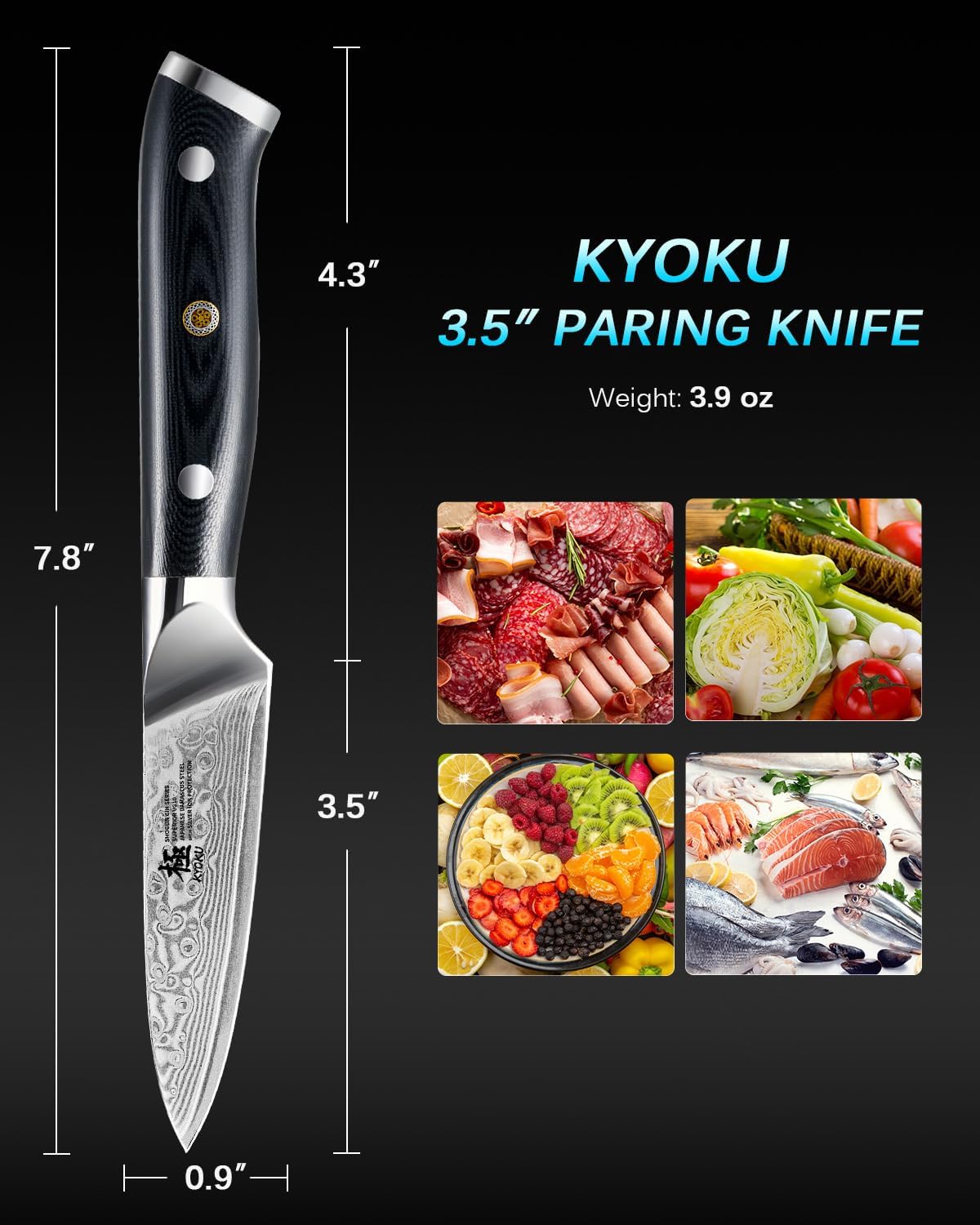 Gin Series 7" Santoku Knife, Japanese Chef Knife VG10 Damascus Stainless Steel Kitchen Knife with Silver Ion Blade G10 Handle Mosaic Pin