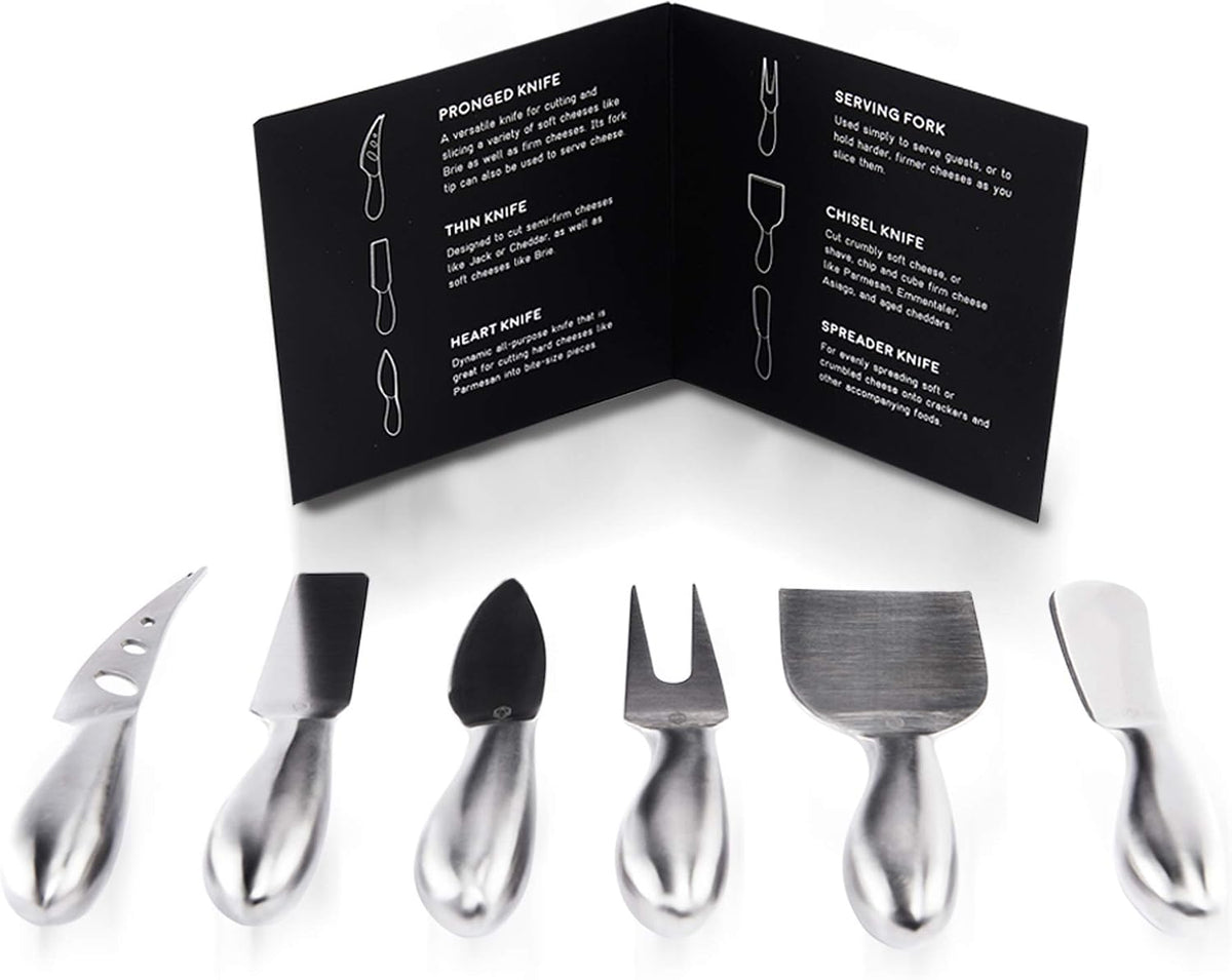 Lunar 6-Piece Premium Stainless Steel Cheese Knife Set