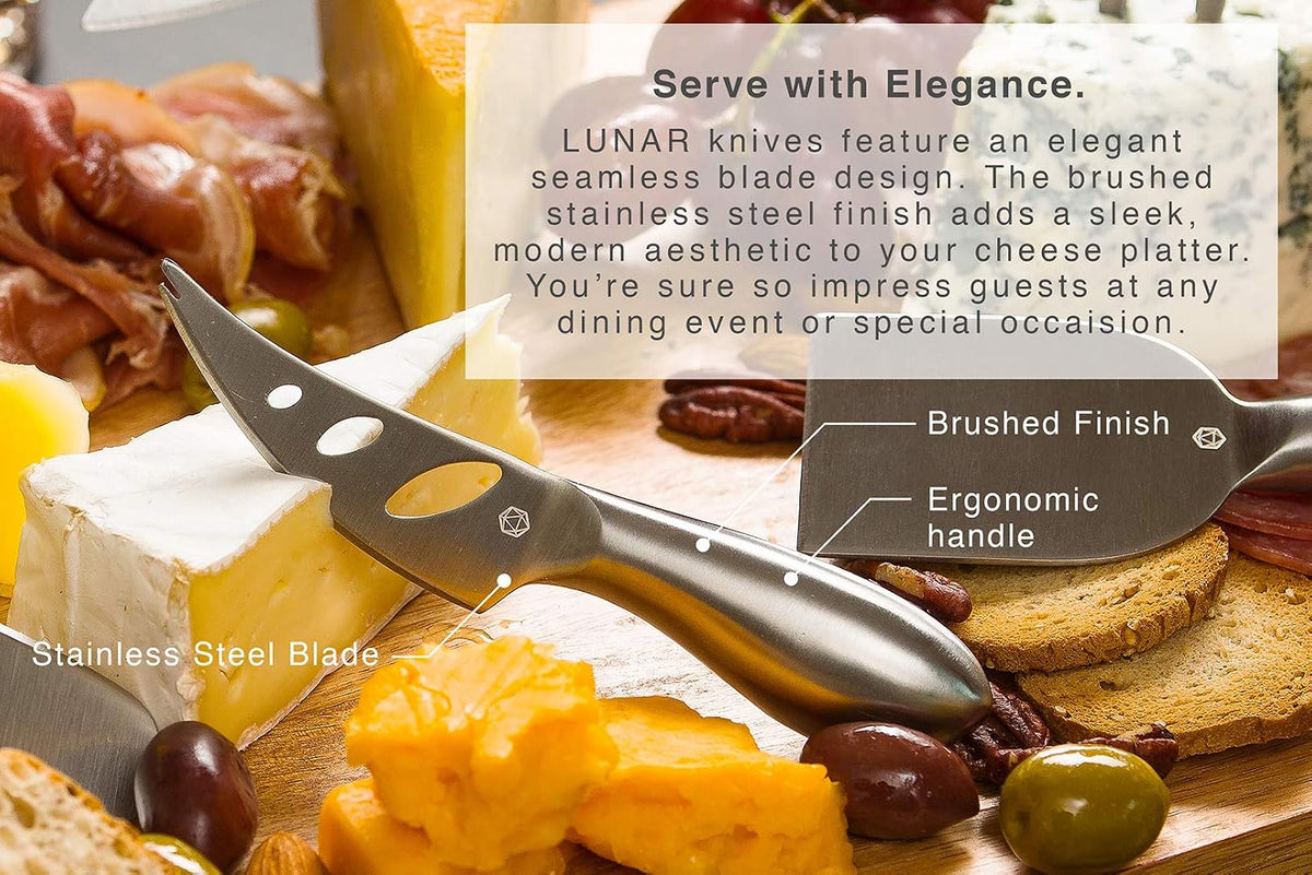 Lunar 6-Piece Premium Stainless Steel Cheese Knife Set
