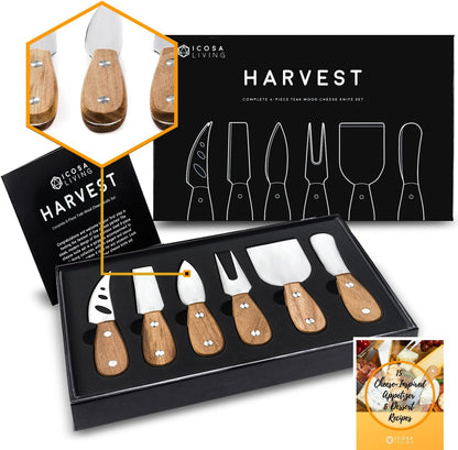 Lunar 6-Piece Premium Stainless Steel Cheese Knife Set