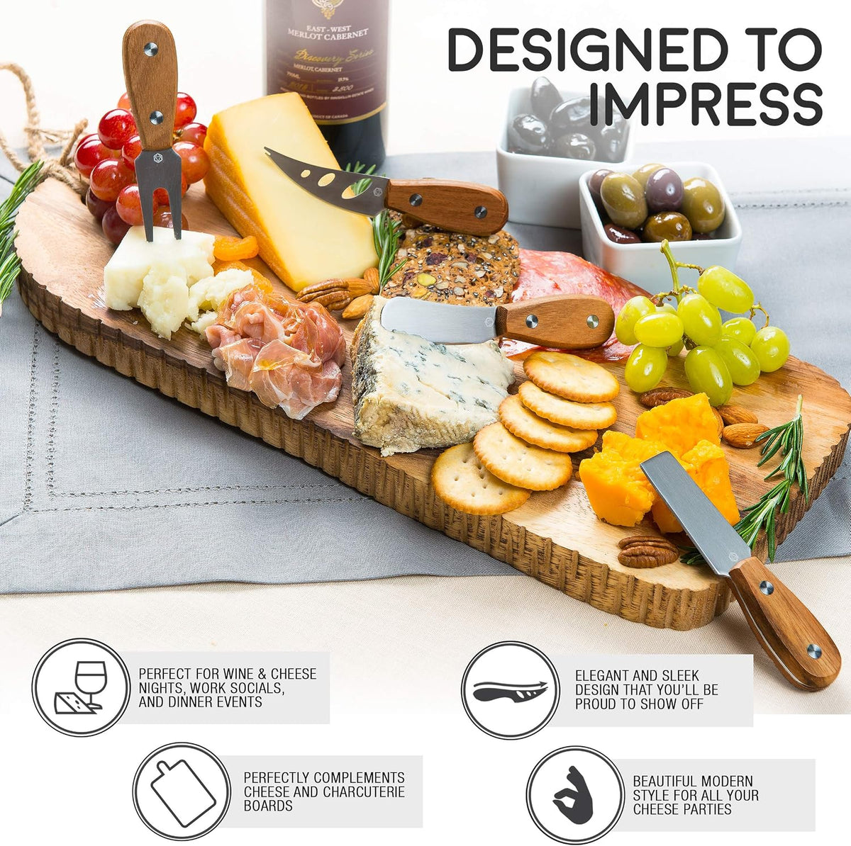 Lunar 6-Piece Premium Stainless Steel Cheese Knife Set