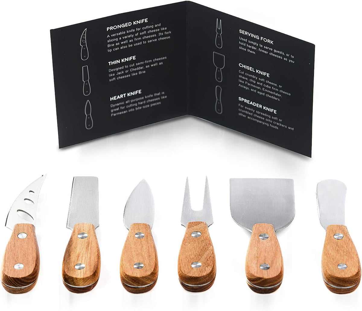 Lunar 6-Piece Premium Stainless Steel Cheese Knife Set
