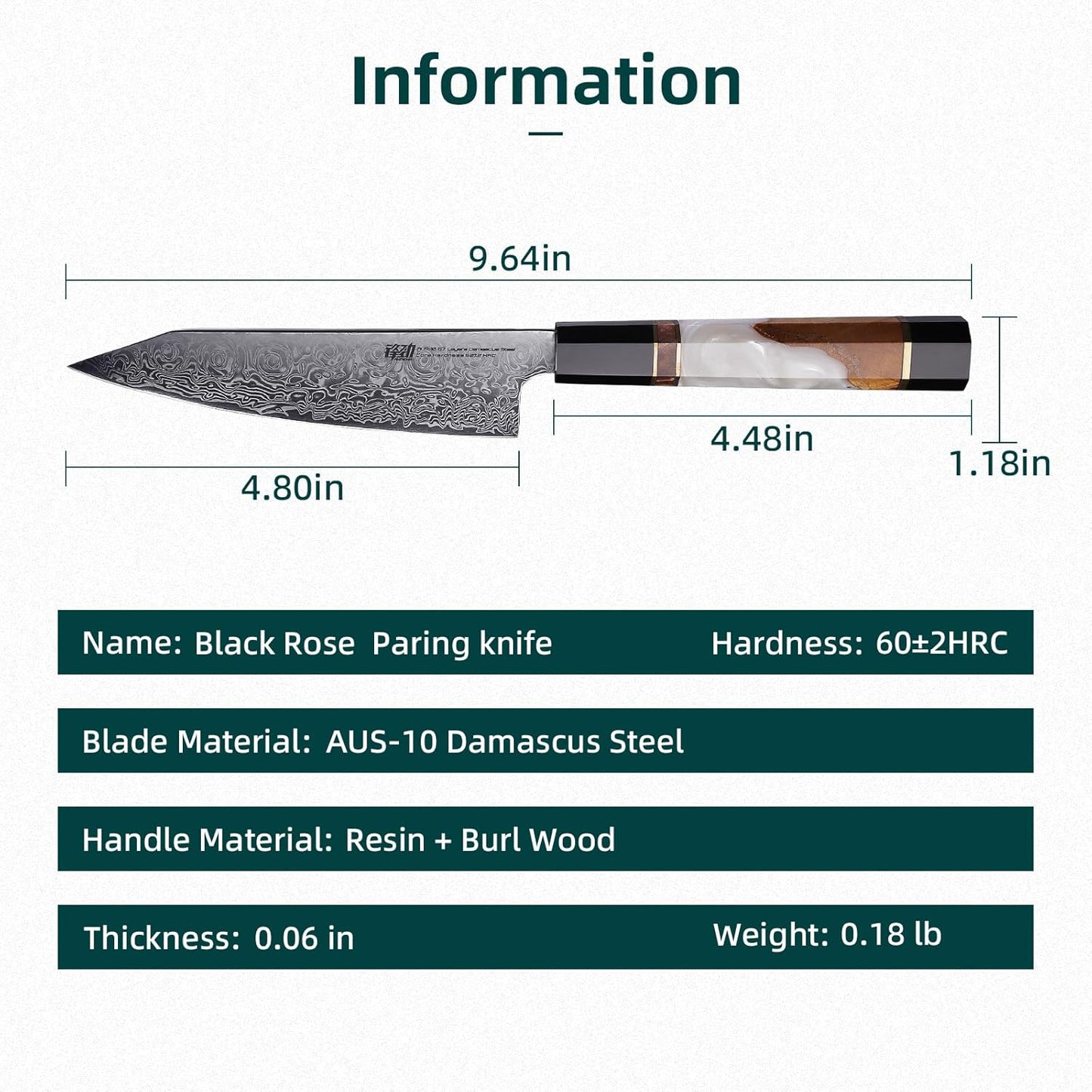 9 inch Japanese Kiritsuke Knife, Sharp Cuchillos Japoneses, Damascus Kitchen Knife for Professional & Home Chefs (BLACK-ROSE Series)