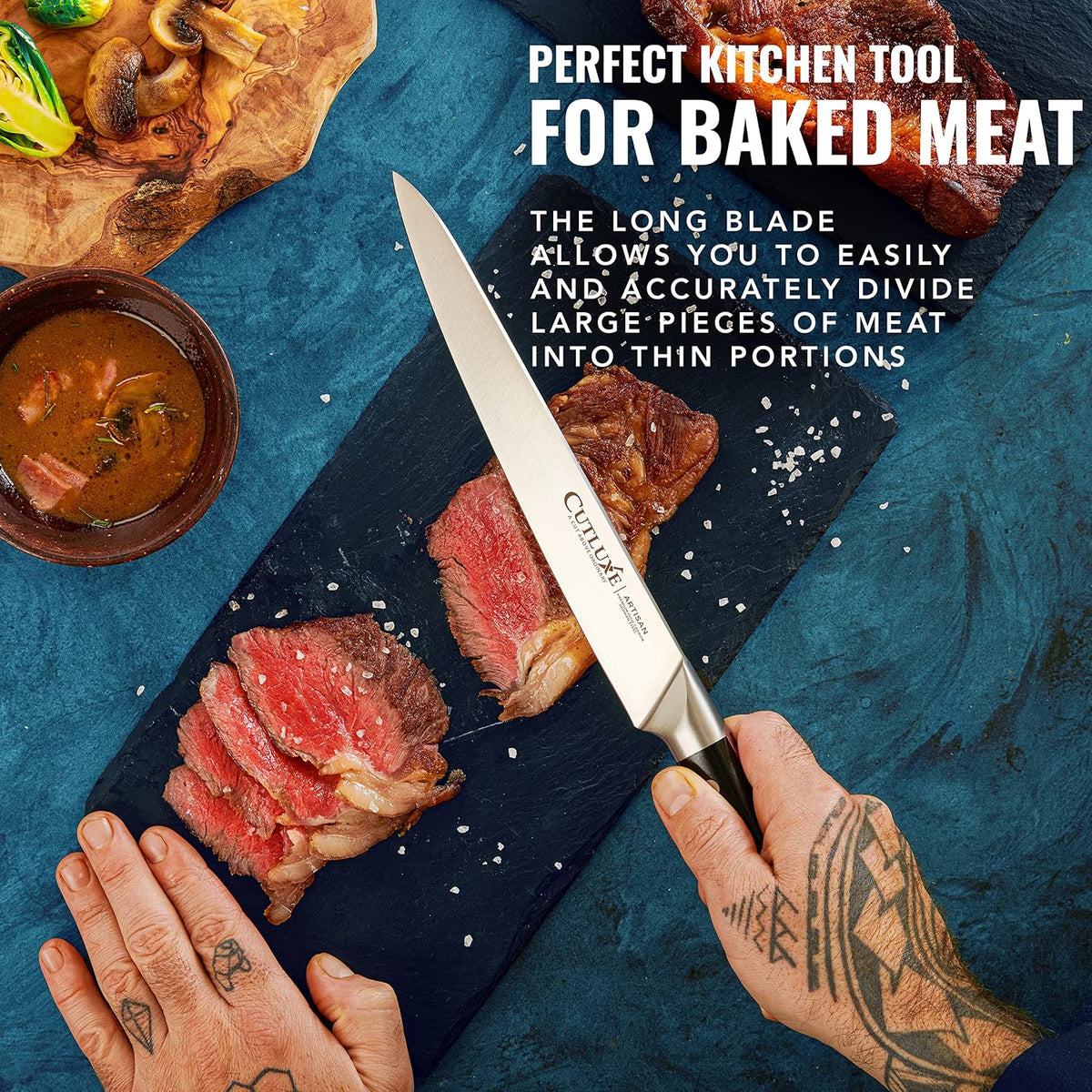 Turkey Carving Knife, 9" Carving Knife for Meat – Razor Sharp