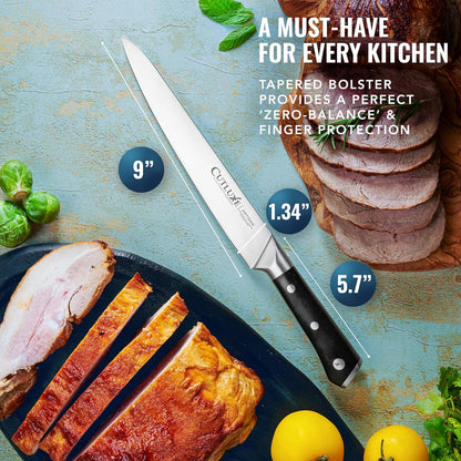 Turkey Carving Knife, 9" Carving Knife for Meat – Razor Sharp