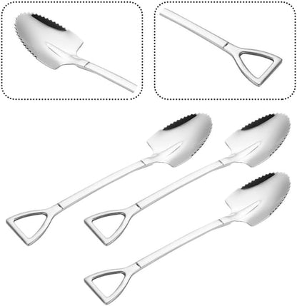 3-Pack Stainless Steel Grapefruit Spoons with Serrated Edges and Hole Design 6.18In Fruit Scraping Spoons for Kitchen and Dining