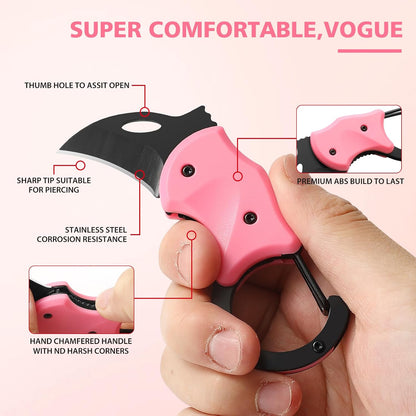 Donut Folding Pocket Utility Knife,1.34''Blade Small EDC Knife,Pink Pocket Knife for Women Men,Cute Folding Knife Box Cutter，Perfect Christmas Gift for Women（Donut）