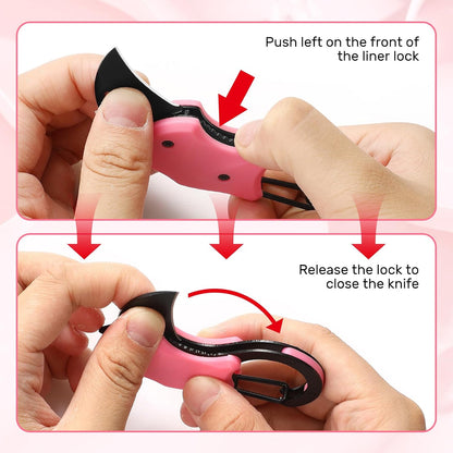Donut Folding Pocket Utility Knife,1.34''Blade Small EDC Knife,Pink Pocket Knife for Women Men,Cute Folding Knife Box Cutter，Perfect Christmas Gift for Women（Donut）