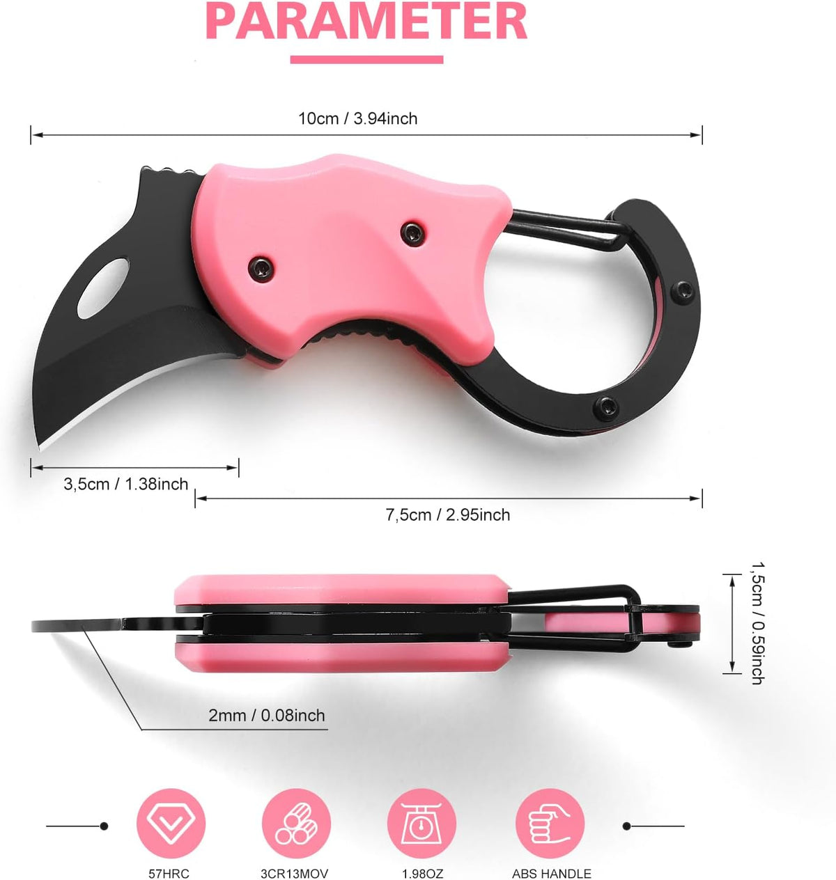 Donut Folding Pocket Utility Knife,1.34''Blade Small EDC Knife,Pink Pocket Knife for Women Men,Cute Folding Knife Box Cutter，Perfect Christmas Gift for Women（Donut）