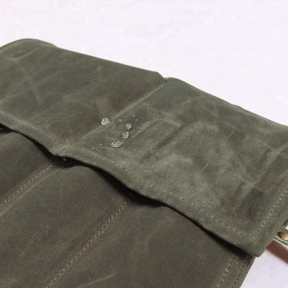 Chisel Roll,Waxed Canvas Tools Wrench Roll Up Pouch with 4 Pockets for Knife Hammers,Gouges, Carving Knife,Fishing Jigs,Best Gift for Electrician,Carpenter or Mechanic,Chisel Carrying Case Organizer