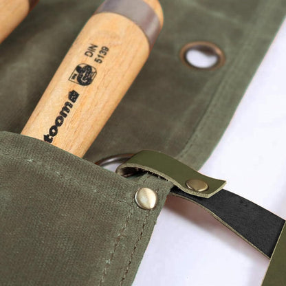 Chisel Roll,Waxed Canvas Tools Wrench Roll Up Pouch with 4 Pockets for Knife Hammers,Gouges, Carving Knife,Fishing Jigs,Best Gift for Electrician,Carpenter or Mechanic,Chisel Carrying Case Organizer
