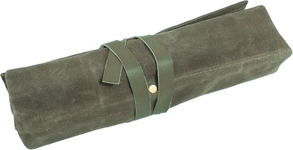 Chisel Roll,Waxed Canvas Tools Wrench Roll Up Pouch with 4 Pockets for Knife Hammers,Gouges, Carving Knife,Fishing Jigs,Best Gift for Electrician,Carpenter or Mechanic,Chisel Carrying Case Organizer