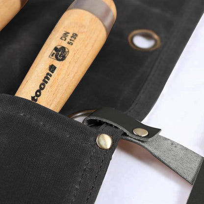 Chisel Roll,Waxed Canvas Tools Wrench Roll Up Pouch with 4 Pockets for Knife Hammers,Gouges, Carving Knife,Fishing Jigs,Best Gift for Electrician,Carpenter or Mechanic,Chisel Carrying Case Organizer