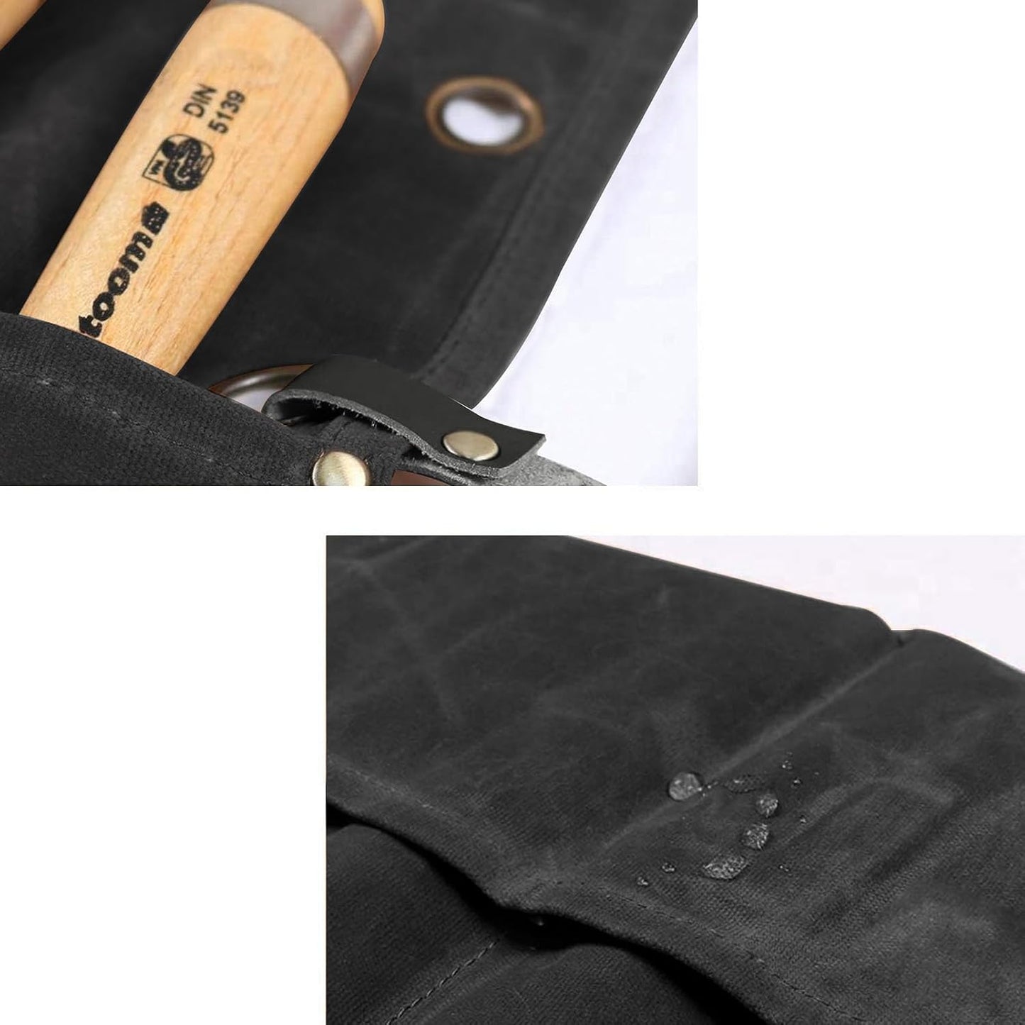 Chisel Roll,Waxed Canvas Tools Wrench Roll Up Pouch with 4 Pockets for Knife Hammers,Gouges, Carving Knife,Fishing Jigs,Best Gift for Electrician,Carpenter or Mechanic,Chisel Carrying Case Organizer