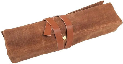 Chisel Roll,Waxed Canvas Tools Wrench Roll Up Pouch with 4 Pockets for Knife Hammers,Gouges, Carving Knife,Fishing Jigs,Best Gift for Electrician,Carpenter or Mechanic,Chisel Carrying Case Organizer