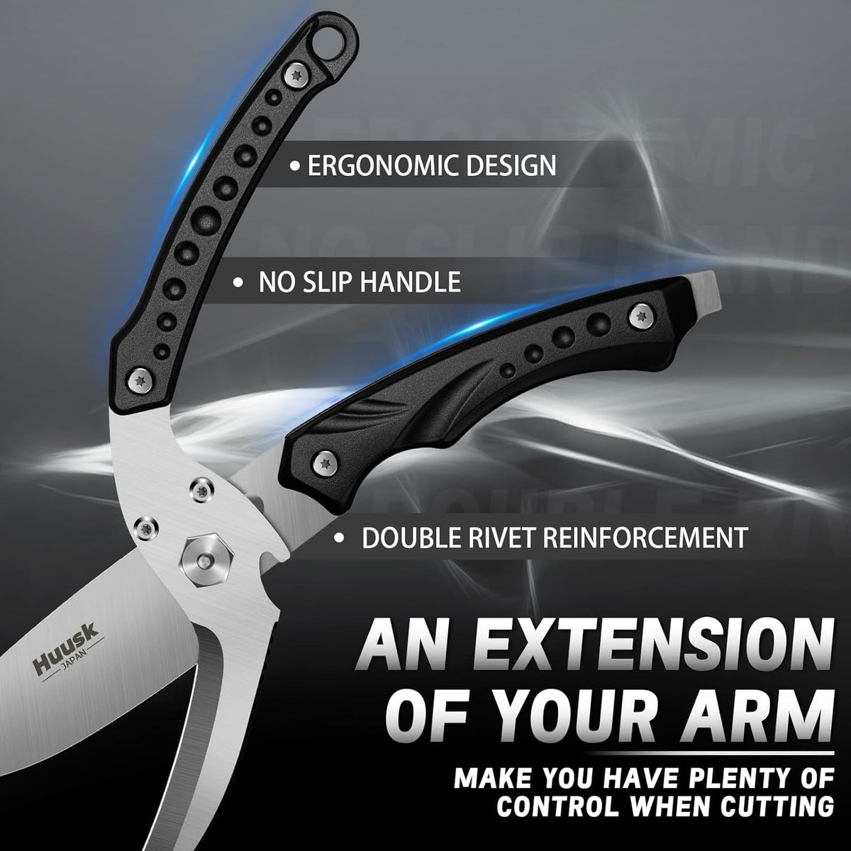 Huusk Kitchen Scissor for Food Detachable Heavy Duty Poultry Shear - Bronze | Ergonomic, Serrated Edge Scalping Fish, Multi-purpose for Cutting Meat, Chicken, Fish & Vegetables