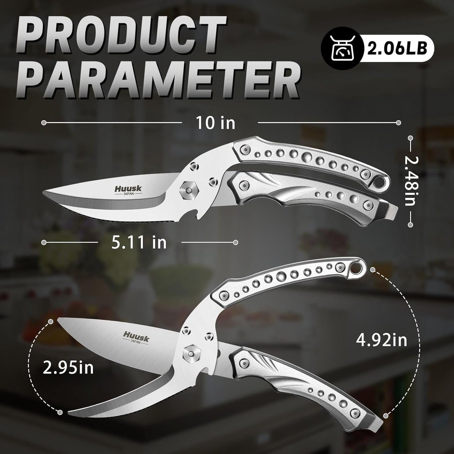 Huusk Kitchen Scissor for Food Detachable Heavy Duty Poultry Shear - Bronze | Ergonomic, Serrated Edge Scalping Fish, Multi-purpose for Cutting Meat, Chicken, Fish & Vegetables