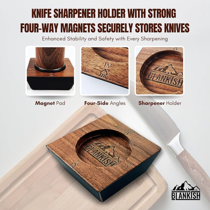 Rolling Knife Sharpener - Professional Knife Sharpening Kit with 15° 17° 20° and 22° Base, Easy to Use