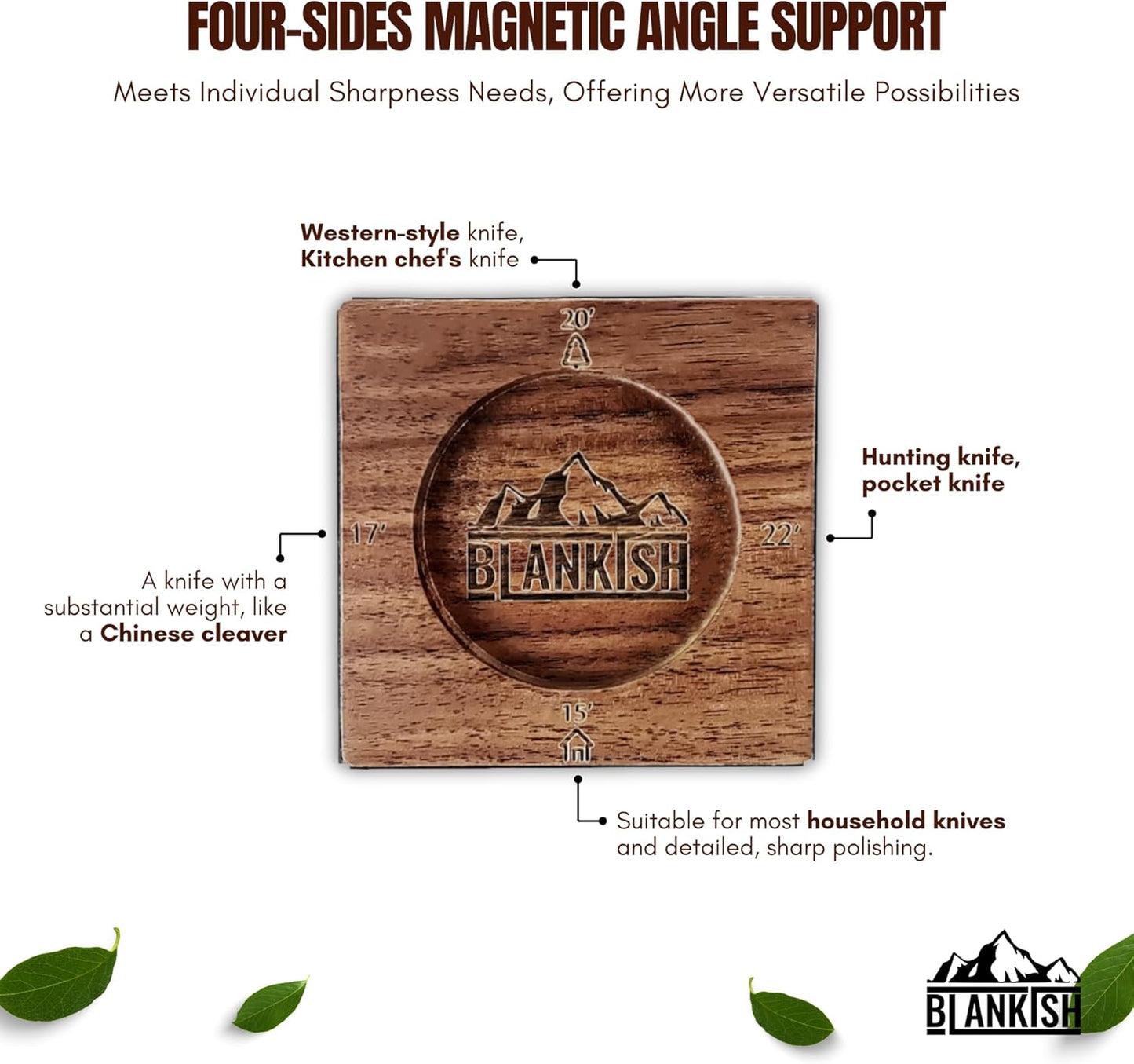 Rolling Knife Sharpener - Professional Knife Sharpening Kit with 15° 17° 20° and 22° Base, Easy to Use