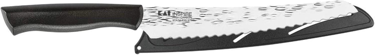 Inspire Bread Knife, 9 Inch blade with Hammered Finish, , Silver