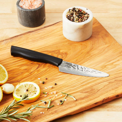 Inspire Bread Knife, 9 Inch blade with Hammered Finish, , Silver
