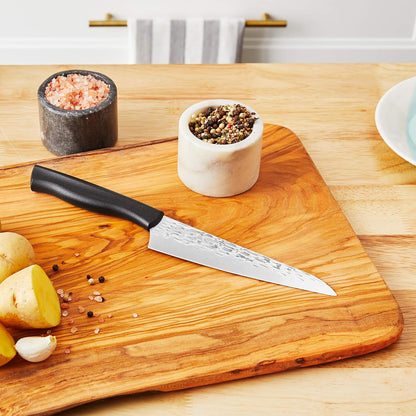 Inspire Bread Knife, 9 Inch blade with Hammered Finish, , Silver
