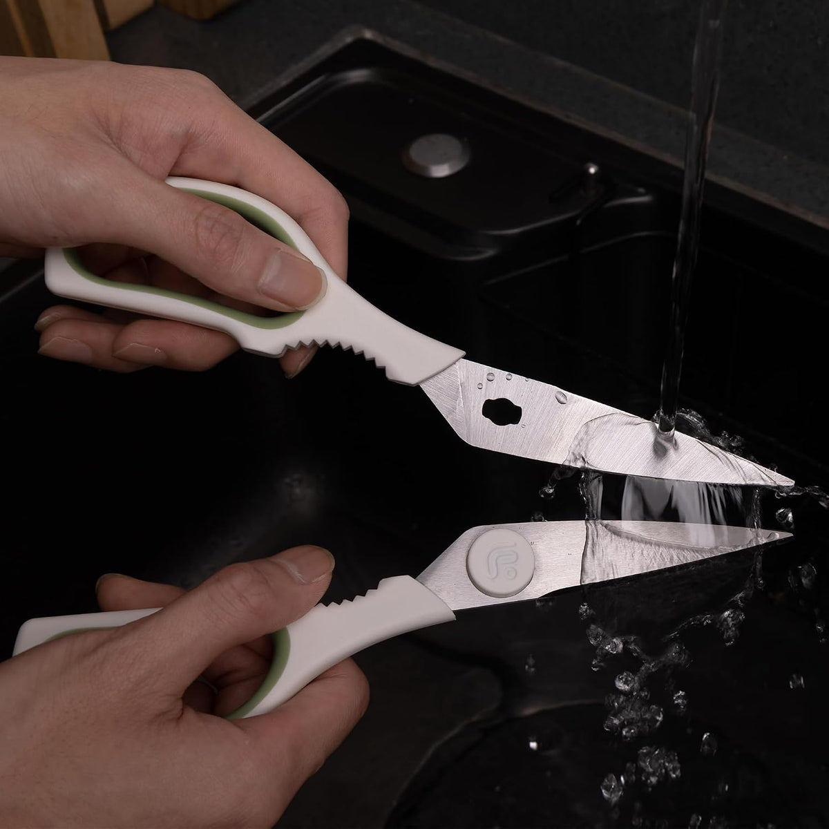Kitchen Scissors All Purpose Kitchen Shears with Magnetic Holder, Soft Grip Handle Cooking Scissors Dishwasher Safe with Come Apart Blade Heavy Duty Scissors for Meat, Vegetable, Herb, Black