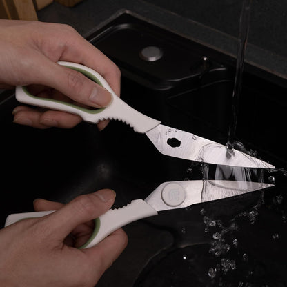 Kitchen Scissors All Purpose Kitchen Shears with Magnetic Holder, Soft Grip Handle Cooking Scissors Dishwasher Safe with Come Apart Blade Heavy Duty Scissors for Meat, Vegetable, Herb, Black