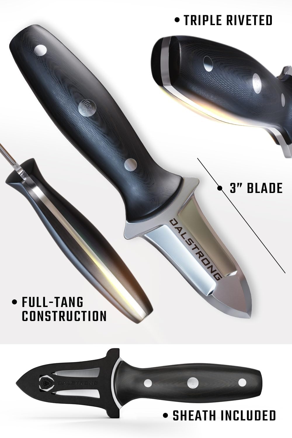 3" Oyster & Clam Shucking Knife - German Steel