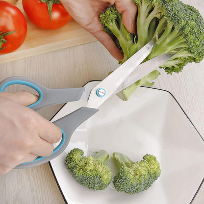 Premium Kitchen Scissors Set, Kitchen Shears, Food-Grade Stainless Steel Blades, Ergonomic Rubber Handle, Include 1 Poultry Shears and 4 All Purpose Scissors, 9.1”/9.6"/8.5"/6.4"/5.4"
