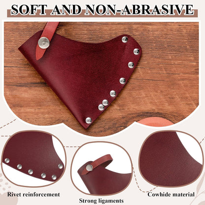 1 Pcs Leather Axe Sheath & 1 Pcs Double-Sided Sharpening Stone (180/320 Grit) – Protector Tool Hatchet Sheath for Outdoor Camping, Effective Blade Protection & Axe Cover