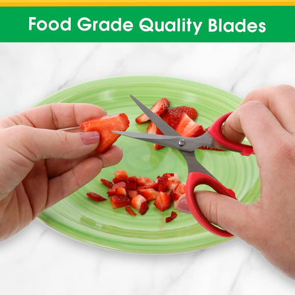 Baby Food Scissors 2 Pack w Covers, Stainless Steel Safety Shears | Parent Must Have, Make Every Bite Perfectly Sized & Safe- For Babies, Toddlers- Kids Feeding or Adult Portion Control, Gift