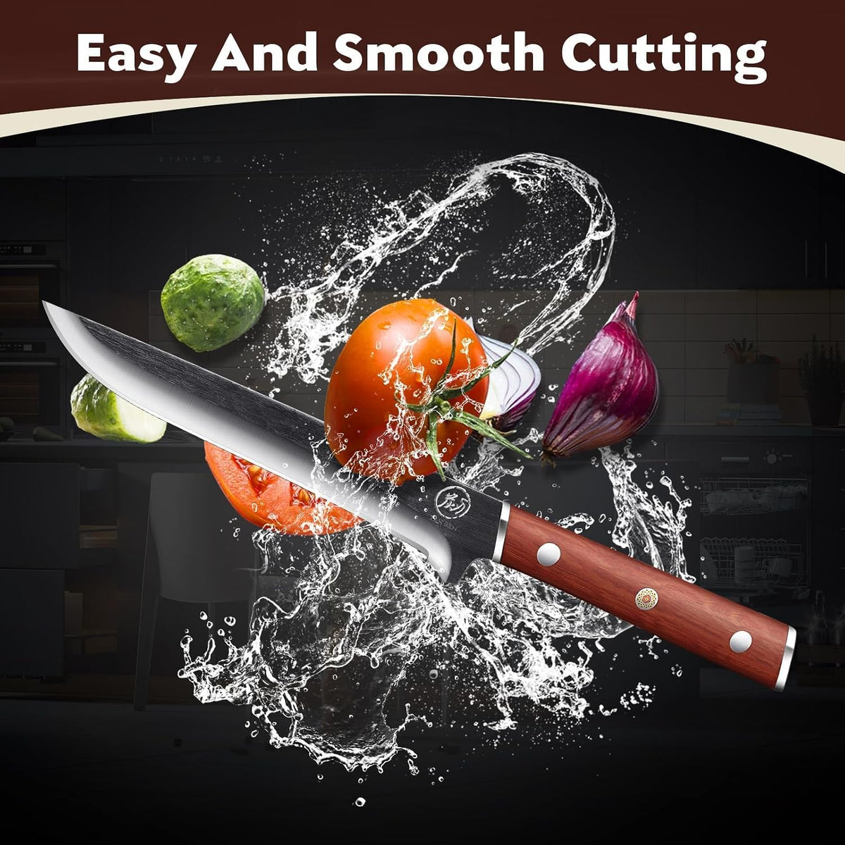 TAN REN 6 Inch Boning Knife High Carbon Steel Deboning Knife for Butchering