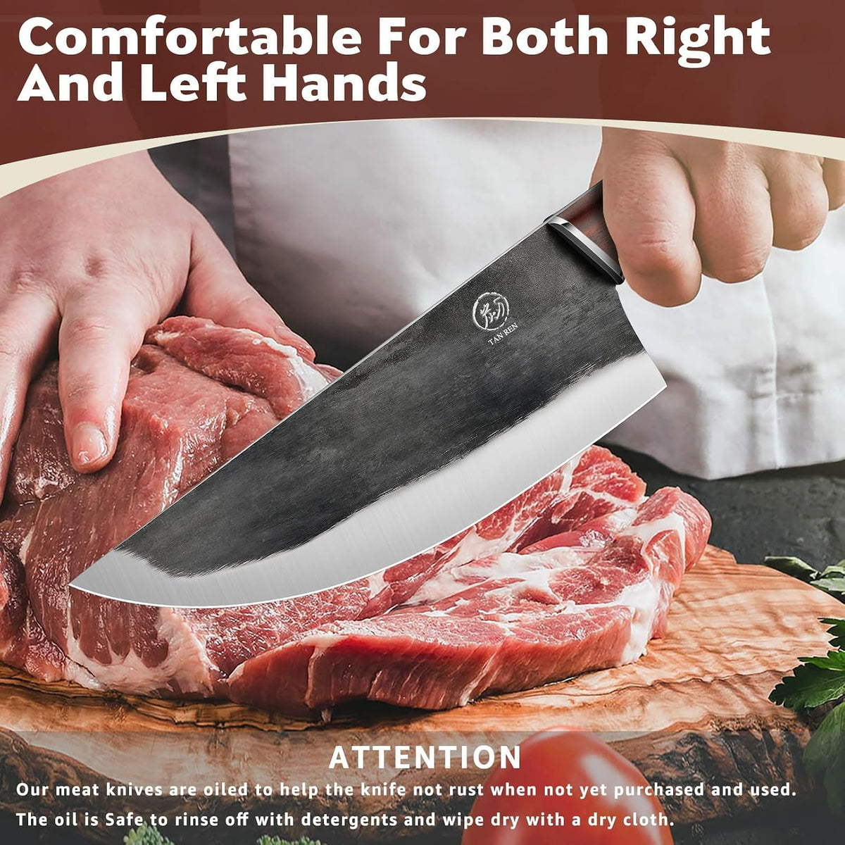 TAN REN 6 Inch Boning Knife High Carbon Steel Deboning Knife for Butchering