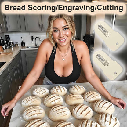 Bread Lame Scorer Set - 2 Pack Magnetic, Retractable Scoring Tool with 10 Blades for Sourdough Baking, ABS Handle, Stainless Steel Blade