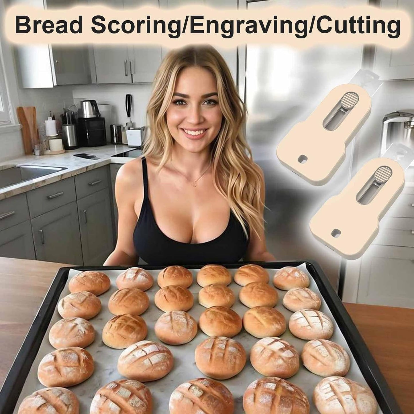 Bread Lame Scorer Set - 2 Pack Magnetic, Retractable Scoring Tool with 10 Blades for Sourdough Baking, ABS Handle, Stainless Steel Blade