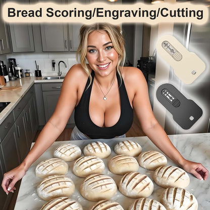 Bread Lame Scorer Set - 2 Pack Magnetic, Retractable Scoring Tool with 10 Blades for Sourdough Baking, ABS Handle, Stainless Steel Blade