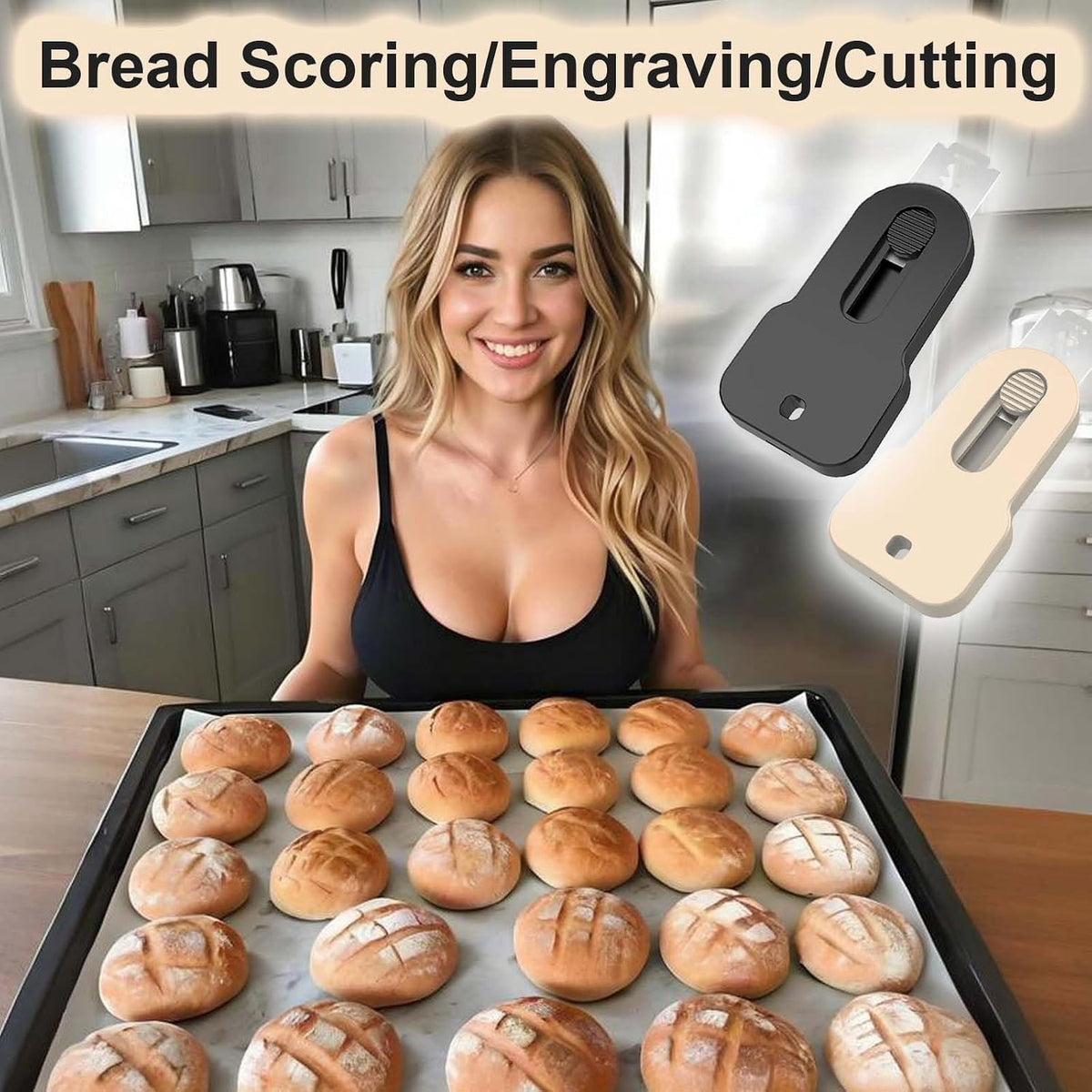 Bread Lame Scorer Set - 2 Pack Magnetic, Retractable Scoring Tool with 10 Blades for Sourdough Baking, ABS Handle, Stainless Steel Blade
