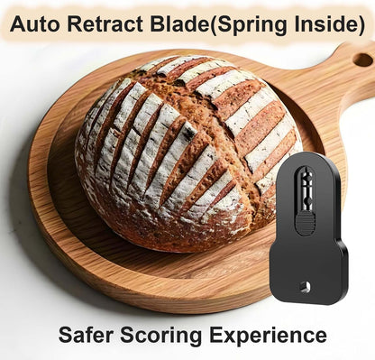 Bread Lame Scorer Set - 2 Pack Magnetic, Retractable Scoring Tool with 10 Blades for Sourdough Baking, ABS Handle, Stainless Steel Blade