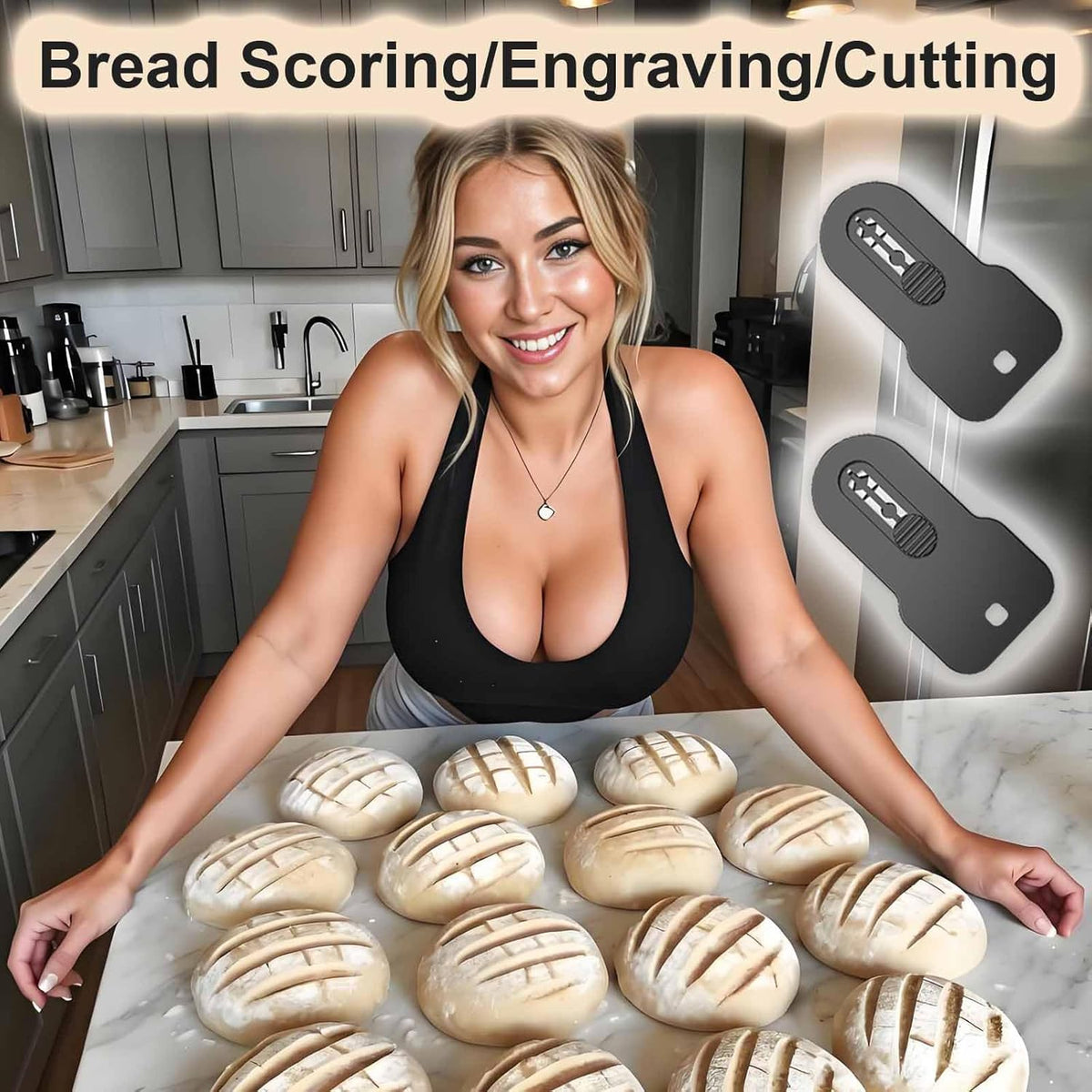 Bread Lame Scorer Set - 2 Pack Magnetic, Retractable Scoring Tool with 10 Blades for Sourdough Baking, ABS Handle, Stainless Steel Blade