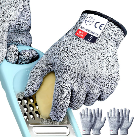 Cutting Gloves, 2 Pairs Cut Resistant Gloves, Cut Proof Gloves Kitchen | Cutting Gloves for Chef, Cut Gloves