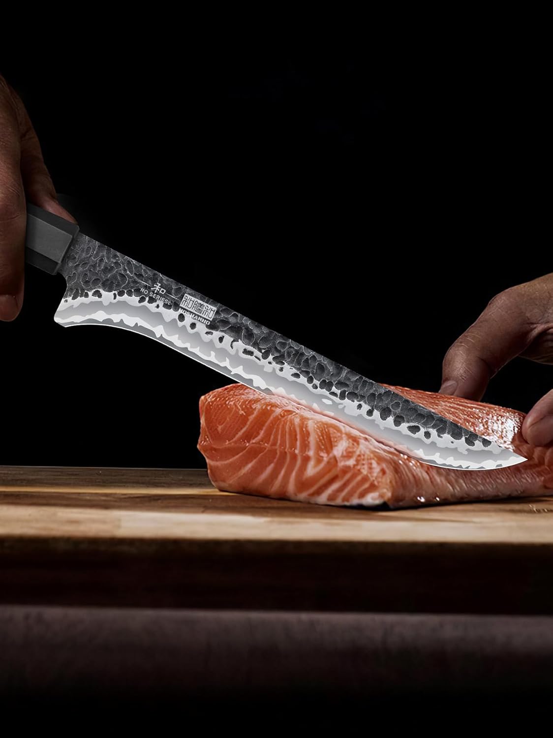 7 Inch Fillet Knife, Razor Sharp Hand Forged Boning Knife | 9 Layers 10Cr15MoV High Carbon Steel Fish Knife, Professional Filet Knives for Meat and Poultry, Octagonal Rosewood Handle