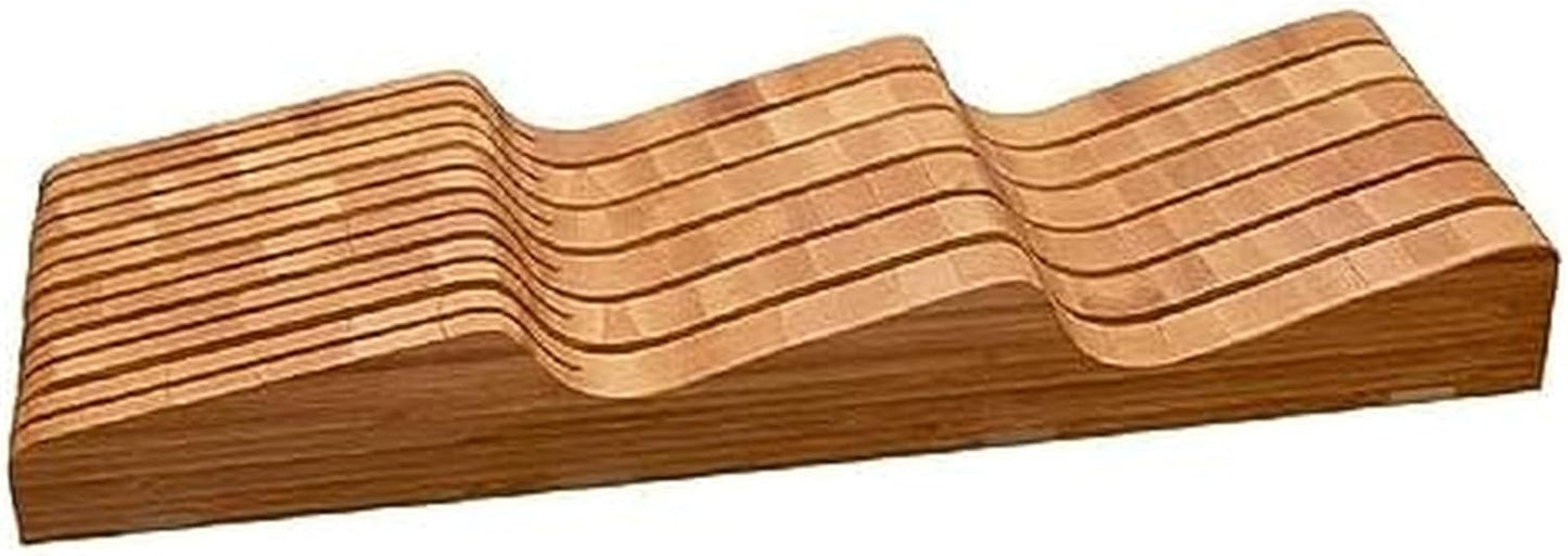 In Drawer Knife Organizer, 11 Slots, Bamboo Knife Block, Kitchen Storage Holder for 11 Knives, Kitchen Knife Organizer